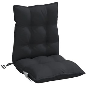 vidaXL Μαξιλάρια Καρέκλας Χαμηλή Πλάτη 6 τεμ. Μαύρο Ύφασμα Oxford