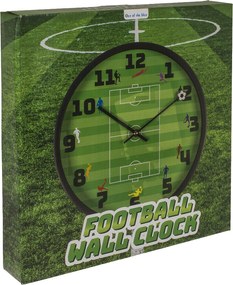 Ρολόι Τοίχου Ποδόσφαιρο Πράσινο Πλαστικό Φ30cm