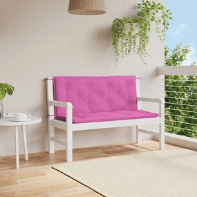 vidaXL Μαξιλάρια Πάγκου Κήπου 2 τεμ. Ροζ 120x50x7 εκ. Υφασμάτινα