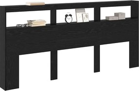 vidaXL Κεφαλάρι Μαύρη Οξυά 220 x 17 x 102 cm Επεξεργασμένο ξύλο
