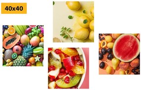Σετ εικόνων ζουμερά φρούτα - 4x 40x40