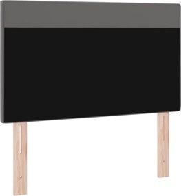 vidaXL LED κεφαλάρι Γκρι 90 cm Τεχνητό Δέρμα