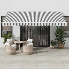vidaXL Τέντα Πτυσσόμενη Ανθρακί και Λευκή 4,5x3μ. Ύφασμα και Αλουμίνιο