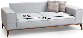Τριθέσιος Καναπές Κρεβάτι Γκρι GOVUN 223x91x85