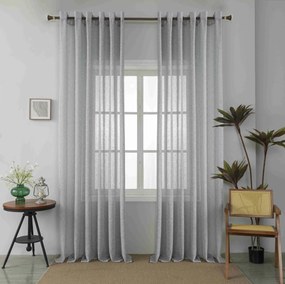 Κουρτίνα Με Τρέσα Ημιδιάφανη 270x300cm Γκρι 6023-9