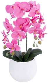 Τεχνητό Φυτό Σε Κασπώ Orchid 21116 Φ26x45cm Pink GloboStar Πηλός,Ύφασμα