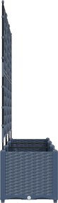 vidaXL Γλάστρα Κήπου 3 τμχ. Γκρι 120 x 40 x 143 εκ. PP