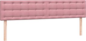 vidaXL Box Spring κρεβάτι με στρώματα ροζ 180x210 cm Βελούδινο