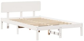 vidaXL Σκελετός Κρεβατιού Λευκό 140 x 190 cm Μασίφ ξύλο πεύκου