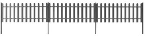 Φράχτης με Στύλους 3 τεμ. 600 x 60 εκ. από WPC - Γκρι