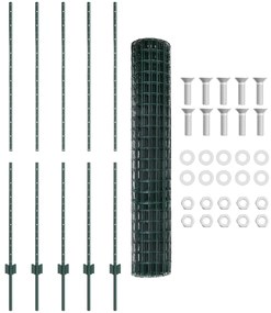 vidaXL Ευρωπαϊκός Φράκτης  με 5 Στυλοί Πράσινος 1.5x10 μ Χάλυβας