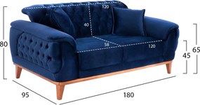 ΚΑΝΑΠΕΣ ΚΡΕΒΑΤΙ BENNINGTON 2ΘΕΣΙΟΣ ΜΠΛΕ HM3250.18