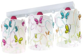 Φωτιστικό Οροφής Τρίφωτο Σε Ράγα Butterfly 62143 White Ango Polypropylene