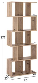 ΒΙΒΛΙΟΘΗΚΗ ΜΕΛΑΜΙΝΗΣ EZIR HM2385.02 SONAMA 70x25x177Υ εκ.