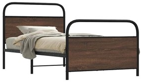 vidaXL Πλαίσιο Κρεβατιού Χωρ. Στρώμα Καφέ Δρυς 90x190 εκ Επεξ. Ξύλο