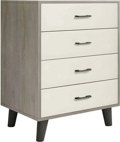 VANITY Συρταριέρα, με 4 Συρτάρια, Απόχρωση Sonoma Oak-Cream   1τμχ