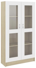 vidaXL Βιτρίνα Λευκό/Sonoma Δρυς 82,5 x 30,5 x 150 εκ. Μοριοσανίδα