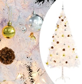 vidaXL Χριστουγεννιάτικο Δέντρο Τεχνητό με Μπάλες/LED Λευκό 180 εκ.