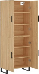vidaXL Ντουλάπι Sonoma δρυς 69,5 x 34 x 180 εκ. από Επεξεργασμένο Ξύλο