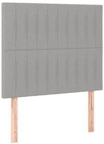 vidaXL Κεφαλάρι Κρεβατιού LED Ανοιχτό Γκρι 90x5x118/128 εκ. Υφασμάτινο