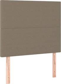 vidaXL Κρεβάτι Boxspring με Στρώμα &amp; LED Taupe 80x200 εκ. Υφασμάτινο