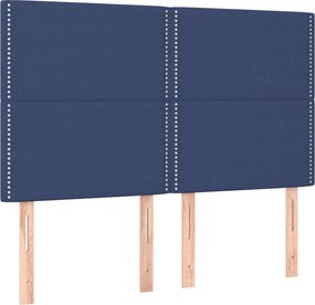 vidaXL Κρεβάτι Boxspring με Στρώμα &amp; LED Μπλε 140x200 εκ. Υφασμάτινο