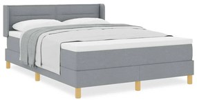 vidaXL Κρεβάτι με Ελατήρια με στρώμα Ανοιχτό γκρι 140 x 200 cm ύφασμα