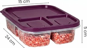 Φαγητοδοχεία Με Χωρίσματα (Σετ 4τμχ) A-G 964FRM1201 Purple