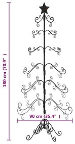 vidaXL Χριστουγεννιάτικο Δέντρο Διακοσμητικό Μαύρο 180 εκ.