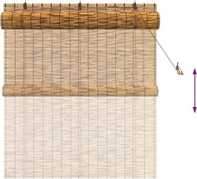 vidaXL Ρόλερ (στόρι) Καφέ 140 x 160 cm Καλάμι