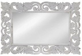 Artekko Mirroki Ξύλινος Λευκός Πατίνα Σκαλιστός Καθρέπτης Τοίχου (100x70)cm Artekko 667-4036