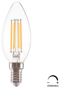 ΛΑΜΠΤΗΡΑΣ LED FILAMENT 4W E14 3000K ΔΙΑΦΑΝΟΣ DIMMABLE HM4048.01