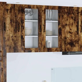 vidaXL Κρεμαστό ντουλάπι κουζίνας 2 pcs Καπνιστό Δρύς 40 x 31 x 80 εκ.