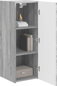 vidaXL Ντουλάπι Τηλεόρασης Τοίχου 2 pcs Γκρίζο Σονομα