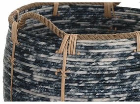 Σετ Καλαθιών DKD Home Decor Λευκό Μαύρο 56 x 56 x 60 cm 52 x 52 x 60 cm Πλαστική ύλη (3 Τεμάχια)