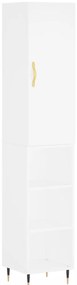 vidaXL Ντουλάπι Λευκό 34,5 x 34 x 180 εκ. από Επεξεργασμένο Ξύλο