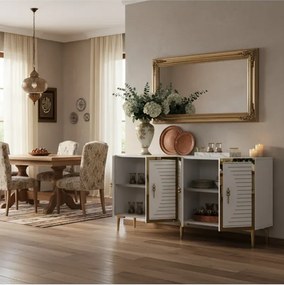 Stewehome Πολυλειτουργική κονσόλα με ντουλάπι ράφι και βάση για καφέ ή τηλεόραση 150x32x75 cm