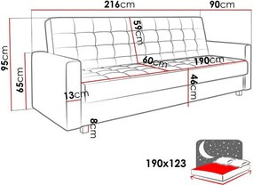 Καναπές-Κρεβάτι Hugo-Gkri