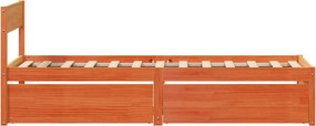 vidaXL Σκελετός Κρεβ. Χωρίς Στρώμα Καφέ Κεριού 100x200 εκ Μασίφ Πεύκο