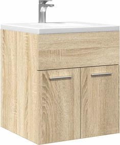 vidaXL Ντουλάπι νιπτήρα μπάνιου Sonoma Oak Κατασκευασμένο ξύλο