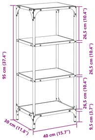 ΡΑΦΙ ΑΠΟΘΗΚΕΥΣΗΣ ΕΠΙΦΑΝΕΙΑ ΜΑΥΡΟ ΓΥΑΛΙ 40X30X95 ΕΚ. ΑΤΣΑΛΙ 846039