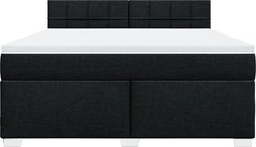 vidaXL Κρεβάτι Boxspring με Στρώμα Μαύρο 180x200 εκ. Υφασμάτινο