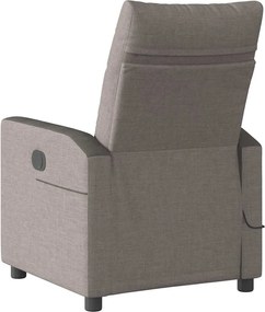 vidaXL Πολυθρόνα Μασάζ Ανακλινόμενη Taupe Υφασμάτινη