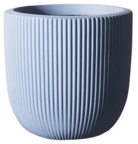 Supergreens Γλάστρα Πήλινη Στρογγυλή ''Stripe'' Μπλε L 37x37x33 εκ.