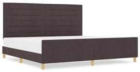 vidaXL Κρεβάτι Σκελετός Σκούρο Καφέ 200x200 εκ Υφάσματος