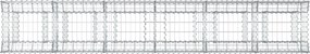 vidaXL Ανασηκωμένο κρεβάτι gabion 2 pcs Ασημί