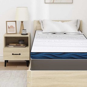 vidaXL Στρώμα επικάλυψης 80 x 200 cm Πάχος Ζακάρ ύφασμα Λευκό
