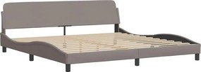 vidaXL Κρεβάτι με Στρώμα Dover Taupe 200x200 εκ. Υφασμάτινο