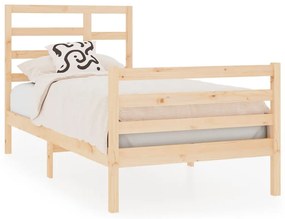 vidaXL Πλαίσιο Κρεβατιού 90 x 190 εκ. από Μασίφ Ξύλο 3FT Single