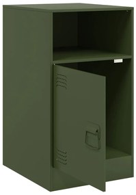 vidaXL Κομοδίνο Πράσινο Λαδί 34,5x39x62 εκ. από Χάλυβα